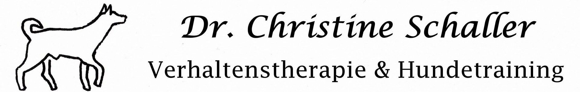 Logo Dr Christine Schaller Verhaltenstherapie und Hundetraining weiß